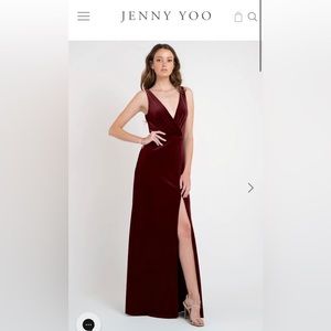 Jenny Yoo Devon Bridesmaid Dress in Dark Berry Velvet